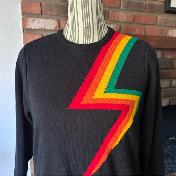Run & Fly Lightning Bolt Jumper Sweater in Navy Blue Sz XS - Picture 4 of 9